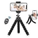 Lidasen Flexible Mini Tripod Holder with Bluetooth Control, Portable Travel Camera Mobile Phone Mount Compatible with iPhone, Android Phones, GoPro, 4-8" Smart Device
