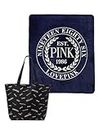 Victoria's Secret Pink Weekender Tote Bag/Cozy Plush Blanket Multicolor New