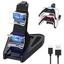 Dual Charge PS5 Controller Charger - Auarte Playstation 5 DualSense Controller Charger Charging Docking Station Stand, Dual USB Fast Charging Station & LED Indicator for Sony PS5 DualSense Controller