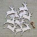 Pack of 25 Blank Reindeer MDF Wood Cutouts for Christmas Painting Hanging Decorations/Tree Ornaments/Snowman/Bells/Socks for Christmas Ornaments for Tree Decoration Set Gifts