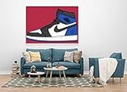 Xtreme Skins Wooden Framed Canvas - Wall Decor for Living Room, Bedroom, Office, Hotels, Drawing Room (60x45 Inch) - FRAGMENT DESIGN X AIR JORDAN 1 RETRO HIGH OG 'FRIENDS AND FAMILY'