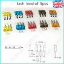 Universal 3pin 25pcs Automotive Fuses 5A 7.5A 10A 15A 20A Low Breaking Capacity