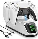 atdaraz Fast Charger for Ps-5 Dual-Sense Controller with Adapter, Dual Controllers Charging Station with LED Indicator, Charger Station Dock Compatible for Play-Station 5 Dual-Sense,