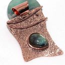 Copper Plated-Fiery Labradorite Ethnic Pendant Jewelry 2.3" JW