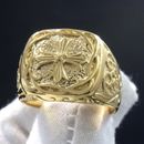 Gothic Silver Gold Plated Designer Cross Pattern Rings for Men Jewelry Size 10