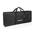 BQKOZFIN 61 Key Keyboard Gig Bag Case, Portable Padded Electric Piano Keyboard Case 600D Oxford Cloth with 10mm Cotton Case Gig Bag (Black)