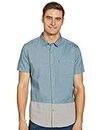 Amazon Brand - INKAST Men's Solid Slim Fit Casual Shirt (IK-S22-CS-08_Blue-HS Clr Block M)