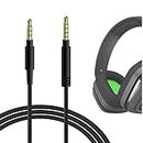 Geekria Gaming Headset Cable Replacement for Astro A10 A30 A40 Gaming Headset Replacement Cable 5 Steps to 4 Steps Headphones Audio Replacement Cord (3.5 Male to 3.5 Male, Black) (Black)