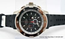 KYBOE! Giant 55 Chrono  Watch LED light Black Dial Black Silicone strap NEW
