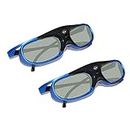 DLP Link 3D-Brille, Wiederaufladbare Active Shutter-Brille mit 144 Hz für Alle DLP Link 3D-Projektoren, für XGIMI ZX4 H1, für JMGO G1 G3 X1, für BenQ, für Acer, für Optoma, für Hitachi Usw. (2 Stück)