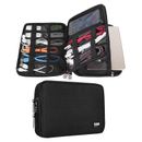 BUBM Double Layer Travel Gear Organizer Electronics ACCs Bag iPad Mini (M, Black