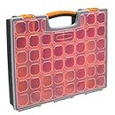 Amazon Basics - Organizer professionale con 19 scomparti rimovibili, 30.5L x 26.4l x 5.8H cm, Nero,Arancione