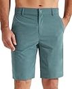 Libin Men's Golf Shorts 9" Work Dress Shorts Casual Flat Front Hybrid Shorts Lightweight Quick Dry Water Resistant, Peacock Blue, Size 36