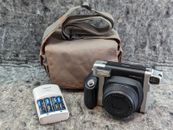 Fuji Instax Wide 300 Instant Film Black Silver Camera Bundle, Bag, Batteries 2C