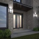 Orren Ellis Alaze 3 - Bulb 11.8" H Integrated LED Outdoor Bulkhead Light Glass/Metal in Gray | 11.8 H x 5.5 W x 2.6 D in | Wayfair