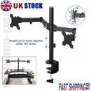 13"- 27" Double Dual Display Computer Screen Monitor Arm Mount Desk Stand LED CC