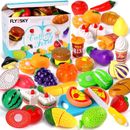 FLY2SKY 60 piezas Juguetes de comida para niños Cocina Fingir Juego Accesorios Cortados...