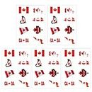 CARGEN National Flag Temporary Tattoos - 5 Sheets 8 Patterns Canada Flag Tattoos for Canadian Football Match World Cup Ball Game Great on Arm Face Shoulder for Kids Adults Party Festival