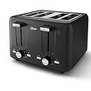 Oster 4-Slice Toaster with Bagel and Reheat Settings and Extra-Wide Slots, Black