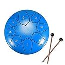 Slit Drums, Steel Tongue Drum, 6 inches 8 Tone D Key, Handpan Drum with Drumsticks, Bag, Finger Cover, Percussion Instrument for Musical Education Concert Mind Healing Yoga Meditation