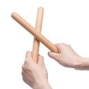 MIHEY 8 Inch Classical Wood Claves Musical Percussion Instrument, Natural Hardwood Rhythm Sticks with a Carry Bag