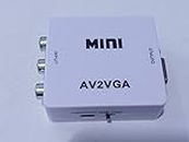 Terabyte Mini (AV to VGA) AV RCA to VGA Video with Audio AV2VGA UP Scaler 1080P HD Video Converter (White, for TV) 02