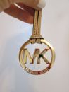NEW MICHAEL KORS Medallion Hang Charm Key Chain Gold Logo Purse Coat FOB Clip 