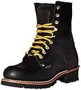 AdTec 9" Super Logger Steel Toe Boots for Men, Leather Goodyear Welt Construction & Utility Footwear, Durable and Long Lasting Work Shoes, Lug Sole, Black, 9.5 W US
