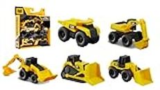 CAT Construction Toys, Little Machines 5pk Truck Toy Set, Includes Dump Truck, Front Loader, Bulldozer, Backhoe, and Excavator Vehicles with Moving Parts, Cake Toppers Ages 3+