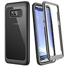WE LOVE CASE Samsung Galaxy S8 Case, 360 Degree Shockproof Protective Case Cover with Built-in Screen Protector and Transparent Back for Samsung Galaxy S8 - Black