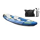 Pelican iESCAPE 110 Inflatable Tandem Kayak - Recreational Convertible Kayak - Compact, Stable and Fun All in One - Transport Bag & Pump Included - 11 ft - Blue