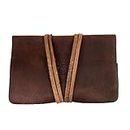 Hide & Drink, Rustic King Size Tobacco Pouch Handmade from Full Grain Leather, Field Notes Case, Vintage Storage :: Bourbon Brown