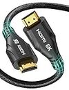 Cratree HDMI Cables 20FT/6M Long - 8K HDMI 2.1 48Gbps Ultra High Speed HDMI Braided Cord,8K 60Hz 4K 120Hz,HDCP 2.2&2.3, Compatible with UHD TV 4K PS4 PS5 Xbox Series X Samsung RTX 3080 3090