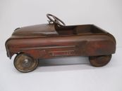 Vtg c1940s-50s Binghamton BMC Fire Chief Pedal Car Ride On Toy Metal As Is