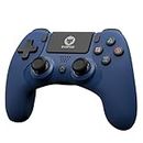 EvoFox Elite Play Wireless Controller for PS4, iPad & iPhones | Bluetooth 5 | Dual Vibration | 6 Axis Gyro Sensor | 10 Hours of Game Play | Touch Panel | Built in Speaker | 3.5 mm Headset Port (Blue)