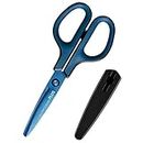 PLUS SC-175ST 34-518 Scissors Fit Cut Curve Titanium Continuous Cutting Blue