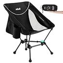 Mission Mountain UltraPort 1-CinchLock Compact Camping Chair, Lightweight Camp Chair, Backpacking Portable Chair for Camping, Hiking, Anti-Sinking, One-Click Setup, U-Shaped Arc Design - Black