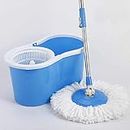 VRCT Spin Mop Wringer Bucket Set - for Home Kitchen Floor Cleaning - Wet/Dry Usage on Hardwood & Tile - Upgraded Self-Balanced Easy Press System with Washable Microfiber Mops Heads