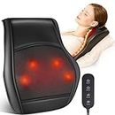Back Massager with Heat, Neck and Back Massagers, Shiatsu Massage Pillow with Bi-directional Rotating Massage Head for Neck, Back, Shoulders, Legs – Gift for Women, Men, Mom, and Dad