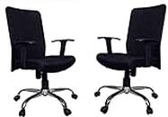 The Couch Cell Microfiber Nylon Mesh Fabric Office Chair - Set of 2, Black