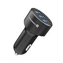 Portronics 17W Car Power 12 Car Charger with Triple USB Output, 17 Watts & 3.4 Amp Total Output, Adapter Compatible with Most Cars & Cellular Phones (Black)