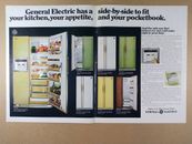 GE General Electric 1969 refrigeradores lado a lado anuncio impreso vintage