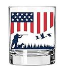 Lucky Shot, Duck Hunting Flag 11 oz Whiskey Glass Made in the USA