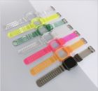 For Fitbit Versa 3 / Sense Clear Silicone Watch Band Wrist Strap W/ Bumper Case
