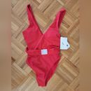 Tory Burch Swim | Brand New Tory Burch Miller Plunge Red Swimsuit | Color: Red | Size: S