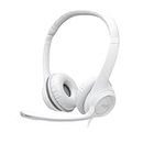 Logitech H390 Wired Headset for PC/Laptop, Stereo Headphones with Noise Cancelling Microphone, USB-A, In-Line Controls, Works with Chromebook - Off-white