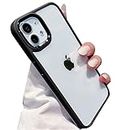 mobistyle Hybrid Pc+Tpu Soft Grip Clear Back Panel Enhanced Metal Camera Guard Back Cover For Iphone 11 (Metal Black)