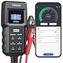 TOPDON BT20 Testeur Batterie Voiture 12V, Testeur de Batterie pour Auto avec Surveillance de Tension en Temps réel, Test de Démarrage, Test de Charge, Rapport de Test