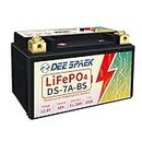 DEESPAK Lithium Motorcycle Battery, DS-7A-BS High Performance - Maintenance Free - LiFePO4 ATV Powersports Battery compatible with Gas Gy6 Scooter Moped 260CCA