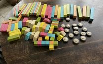 Bloque de construcción magnético de madera Tegu, juego de tintes de 130 piezas